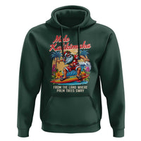 Christmas In Hawaii Hoodie Mele Kalikimaka From The Land Where Palm Trees Sway Surfing Santa