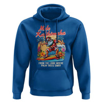 Christmas In Hawaii Hoodie Mele Kalikimaka From The Land Where Palm Trees Sway Surfing Santa