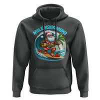 Christmas In Hawaii Hoodie Mele Kalikimaka Santa Surfing Hibiscus