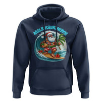 Christmas In Hawaii Hoodie Mele Kalikimaka Santa Surfing Hibiscus