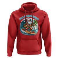 Christmas In Hawaii Hoodie Mele Kalikimaka Santa Surfing Hibiscus