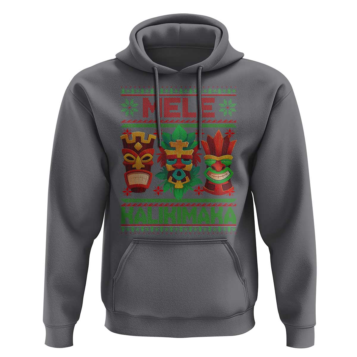 Christmas In Hawaii Hoodie Mele Kalikimaka Ugly Tikis Kakau Tattoo