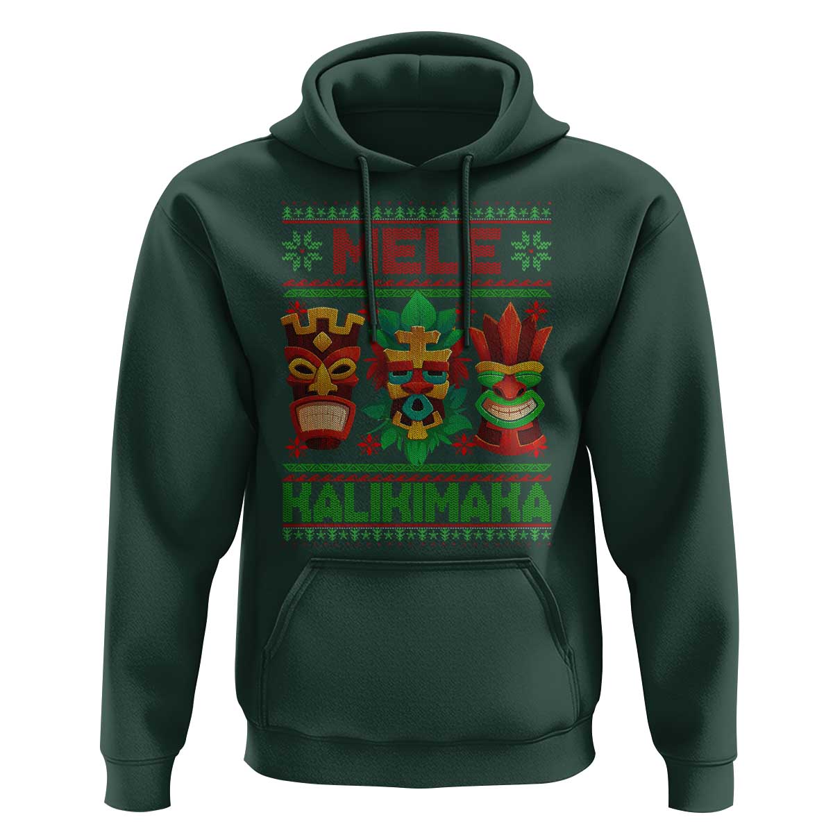 Christmas In Hawaii Hoodie Mele Kalikimaka Ugly Tikis Kakau Tattoo