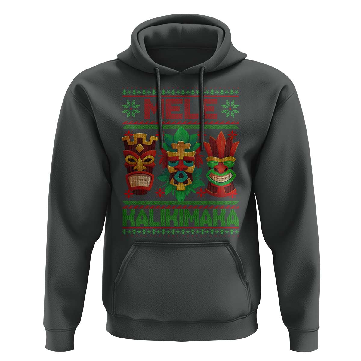 Christmas In Hawaii Hoodie Mele Kalikimaka Ugly Tikis Kakau Tattoo
