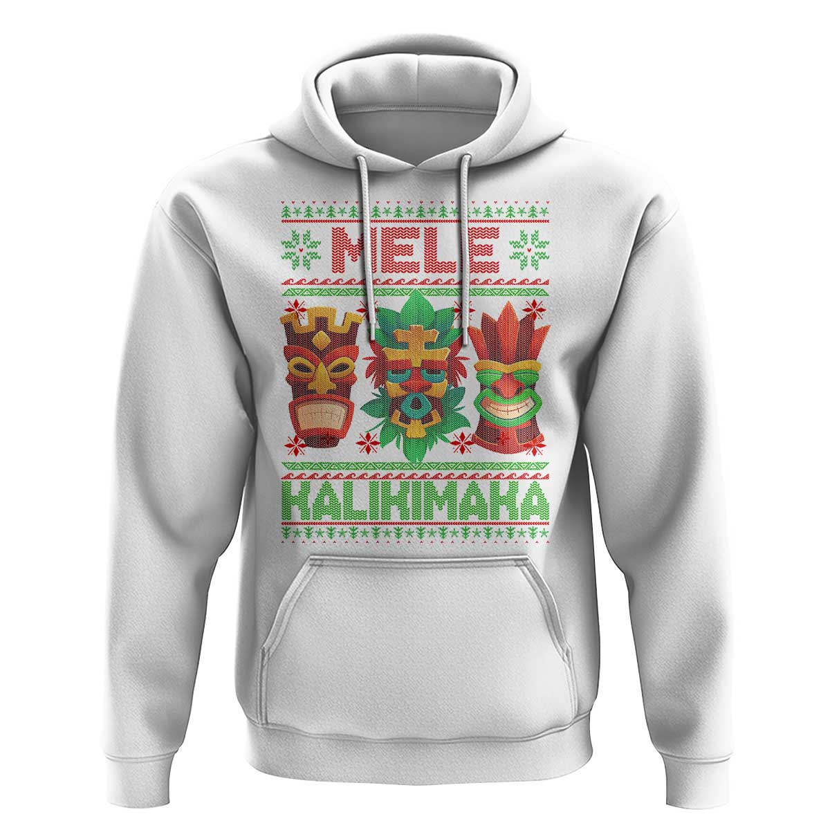 Christmas In Hawaii Hoodie Mele Kalikimaka Ugly Tikis Kakau Tattoo