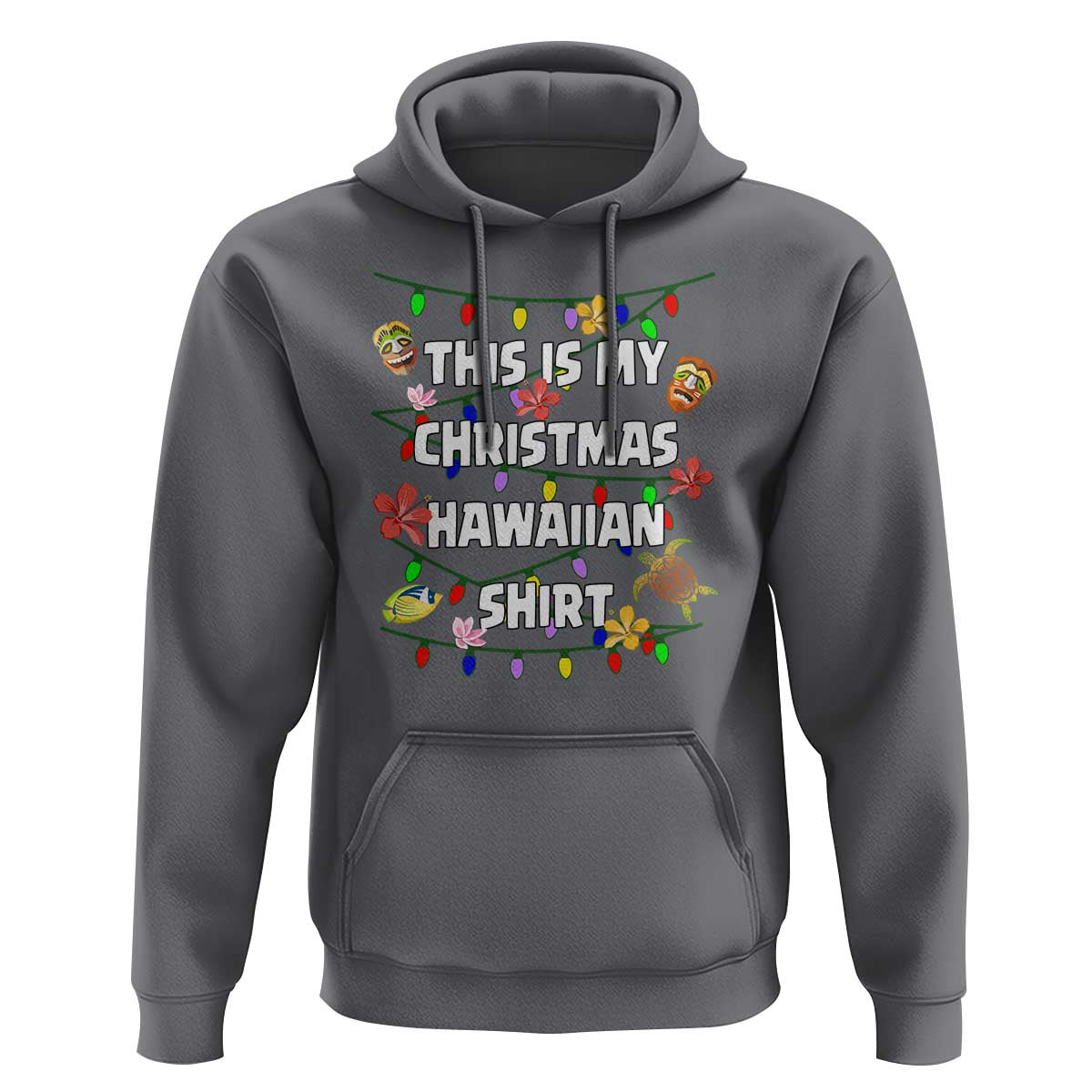 Christmas In Hawaii Hoodie This Is My Christmas Hawaiian Shirt Tikis Hibiscus Flower