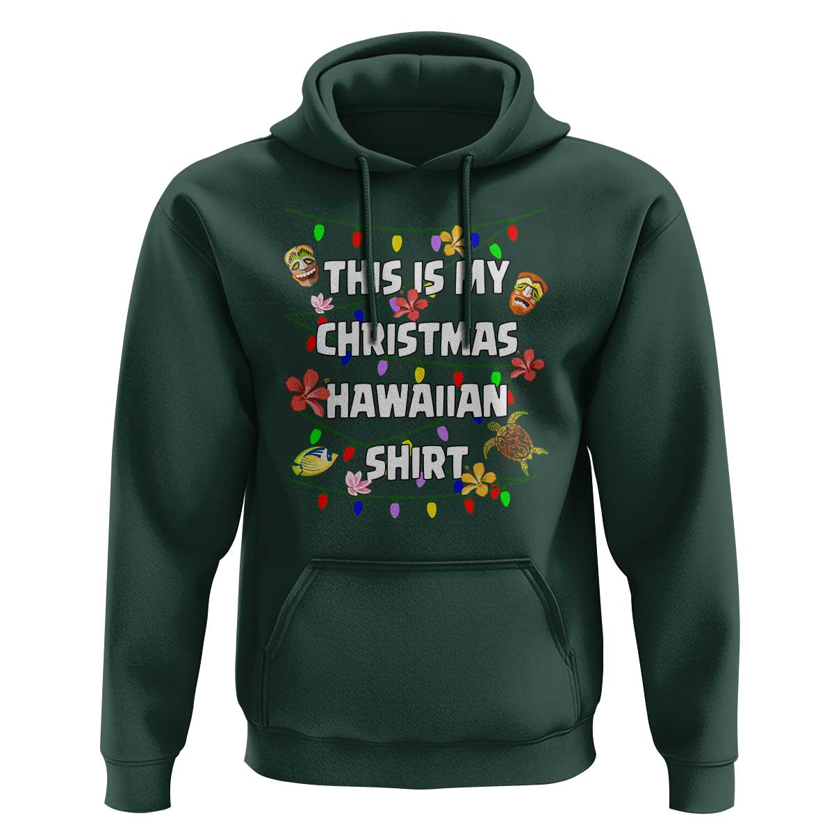 Christmas In Hawaii Hoodie This Is My Christmas Hawaiian Shirt Tikis Hibiscus Flower