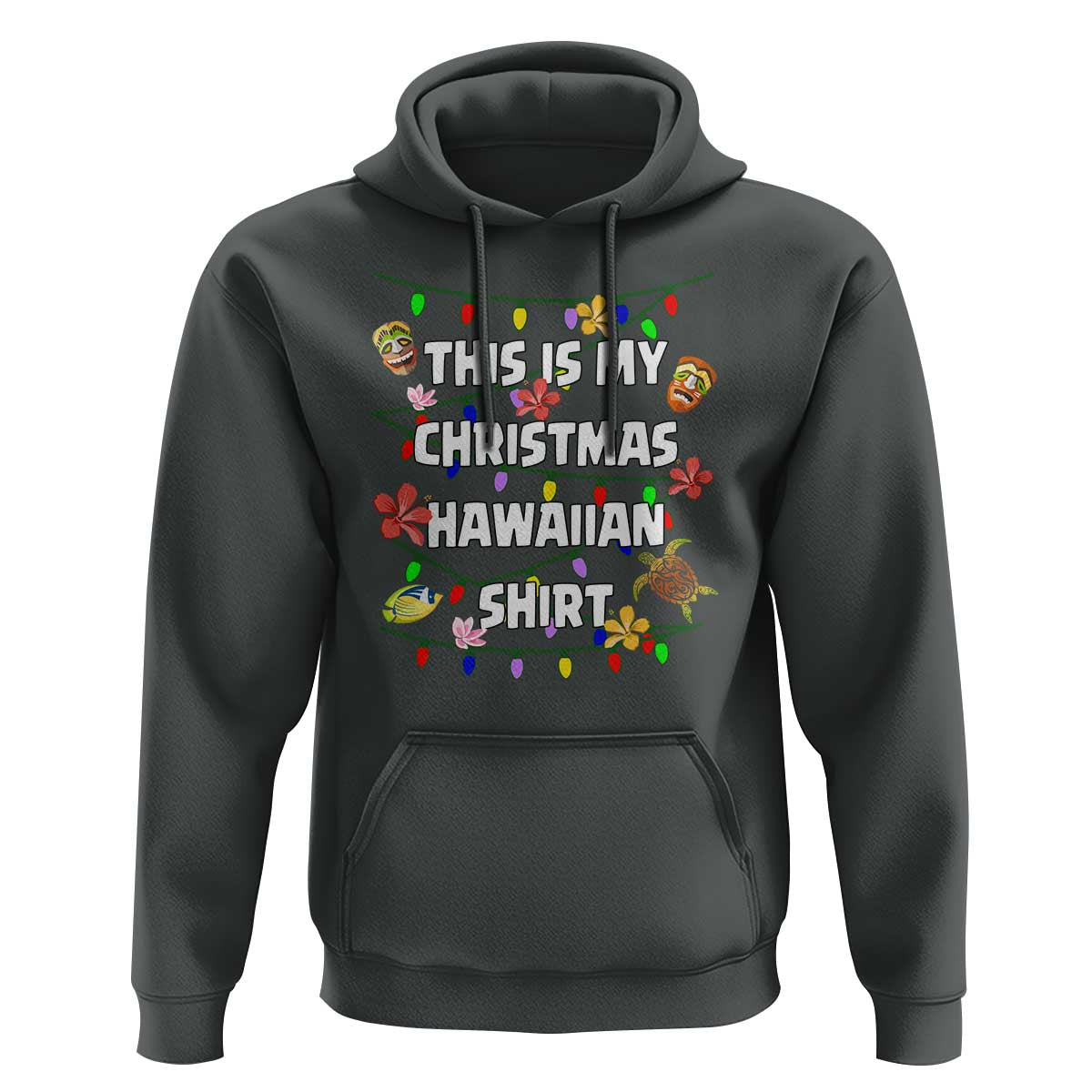 Christmas In Hawaii Hoodie This Is My Christmas Hawaiian Shirt Tikis Hibiscus Flower