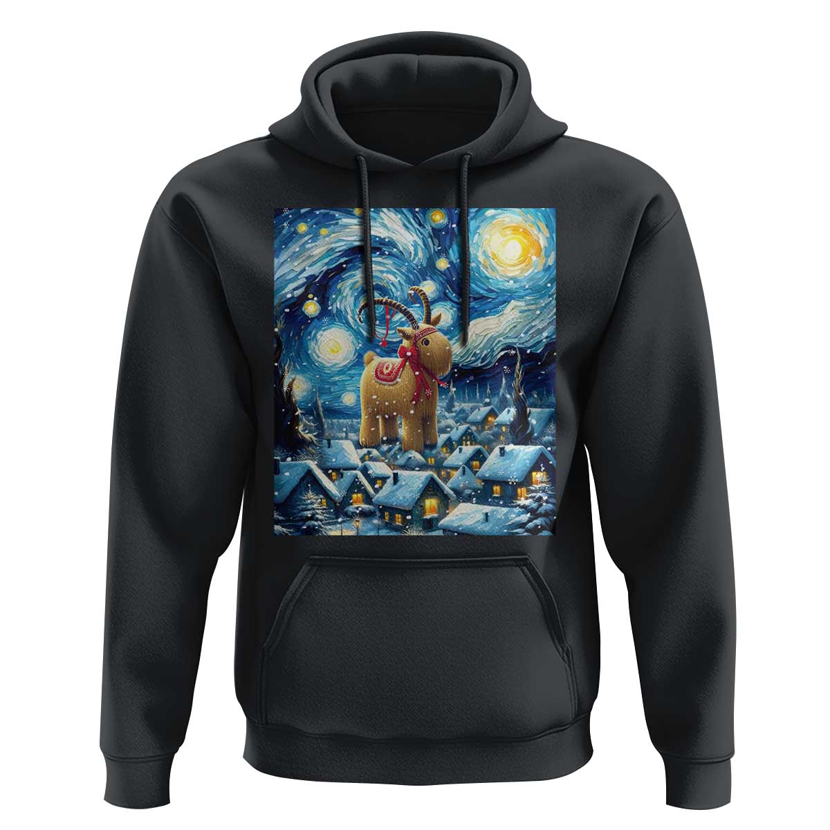 Yule Goat Hoodie Yule Starry Night Winter Solstice Christmas Vincent Van Gogh