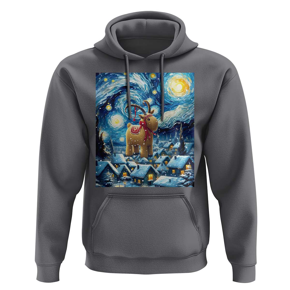 Yule Goat Hoodie Yule Starry Night Winter Solstice Christmas Vincent Van Gogh