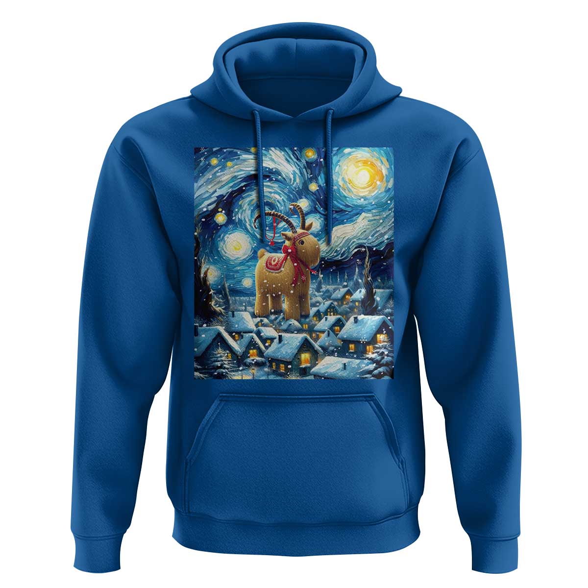 Yule Goat Hoodie Yule Starry Night Winter Solstice Christmas Vincent Van Gogh