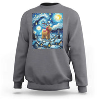 Yule Goat Sweatshirt Yule Starry Night Winter Solstice Christmas Vincent Van Gogh - Wonder Print Shop