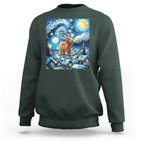 Yule Goat Sweatshirt Yule Starry Night Winter Solstice Christmas Vincent Van Gogh - Wonder Print Shop
