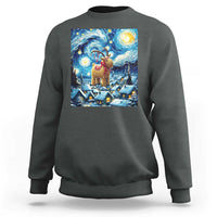 Yule Goat Sweatshirt Yule Starry Night Winter Solstice Christmas Vincent Van Gogh - Wonder Print Shop