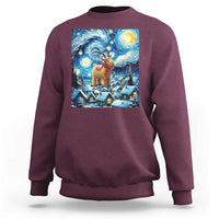 Yule Goat Sweatshirt Yule Starry Night Winter Solstice Christmas Vincent Van Gogh - Wonder Print Shop