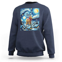Yule Goat Sweatshirt Yule Starry Night Winter Solstice Christmas Vincent Van Gogh - Wonder Print Shop