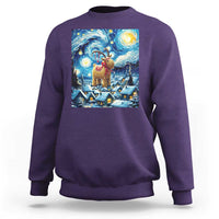 Yule Goat Sweatshirt Yule Starry Night Winter Solstice Christmas Vincent Van Gogh - Wonder Print Shop
