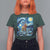 Yule Goat T Shirt For Women Yule Starry Night Winter Solstice Christmas Vincent Van Gogh - Wonder Print Shop