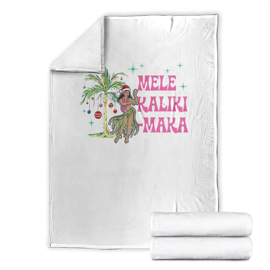 Christmas In Hawaii Throw Blanket Mele Kalikimaka Hula Girls Palm Tree - Wonder Print Shop
