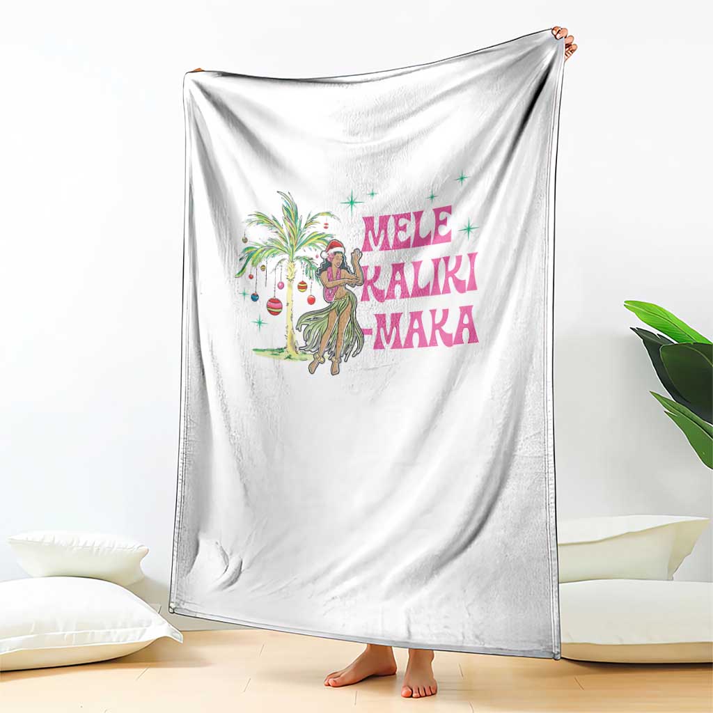 Christmas In Hawaii Throw Blanket Mele Kalikimaka Hula Girls Palm Tree - Wonder Print Shop