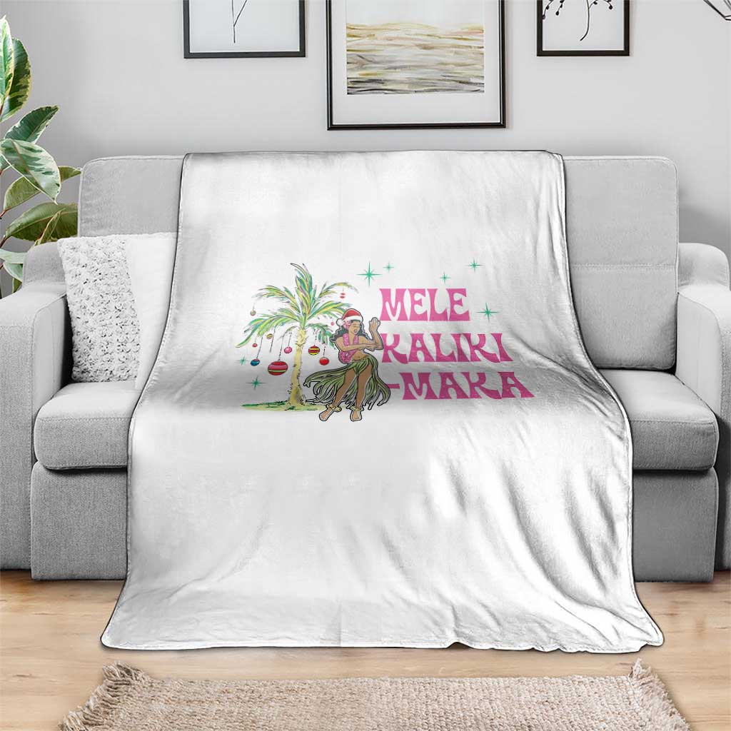 Christmas In Hawaii Throw Blanket Mele Kalikimaka Hula Girls Palm Tree - Wonder Print Shop
