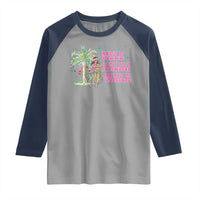 Christmas In Hawaii Raglan Shirt Mele Kalikimaka Hula Girls Palm Tree - Wonder Print Shop