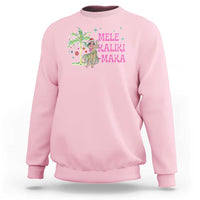 Christmas In Hawaii Sweatshirt Mele Kalikimaka Hula Girls Palm Tree - Wonder Print Shop