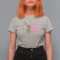 Christmas In Hawaii T Shirt For Women Mele Kalikimaka Hula Girls Palm Tree - Wonder Print Shop