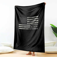 Proud Black Veteran Throw Blanket Veterans Day Proud Vintage American Flag Military