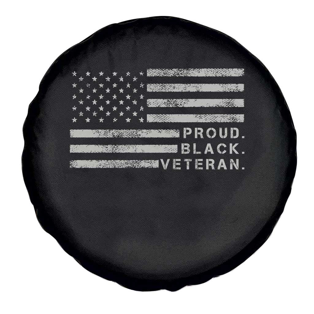 Proud Black Veteran Spare Tire Cover Veterans Day Proud Vintage American Flag Military