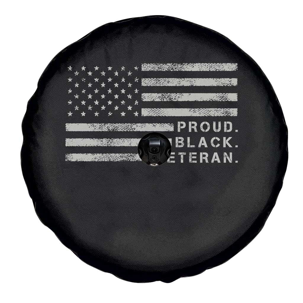 Proud Black Veteran Spare Tire Cover Veterans Day Proud Vintage American Flag Military