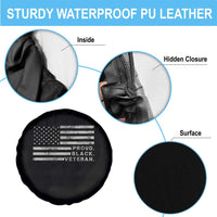 Proud Black Veteran Spare Tire Cover Veterans Day Proud Vintage American Flag Military