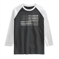 Proud Black Veteran Raglan Shirt Veterans Day Proud Vintage American Flag Military