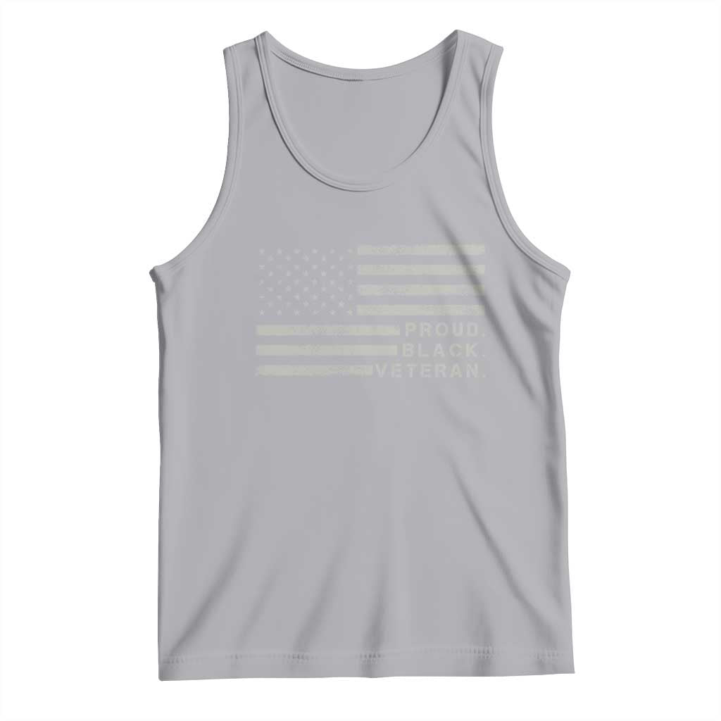 Proud Black Veteran Tank Top Veterans Day Proud Vintage American Flag Military