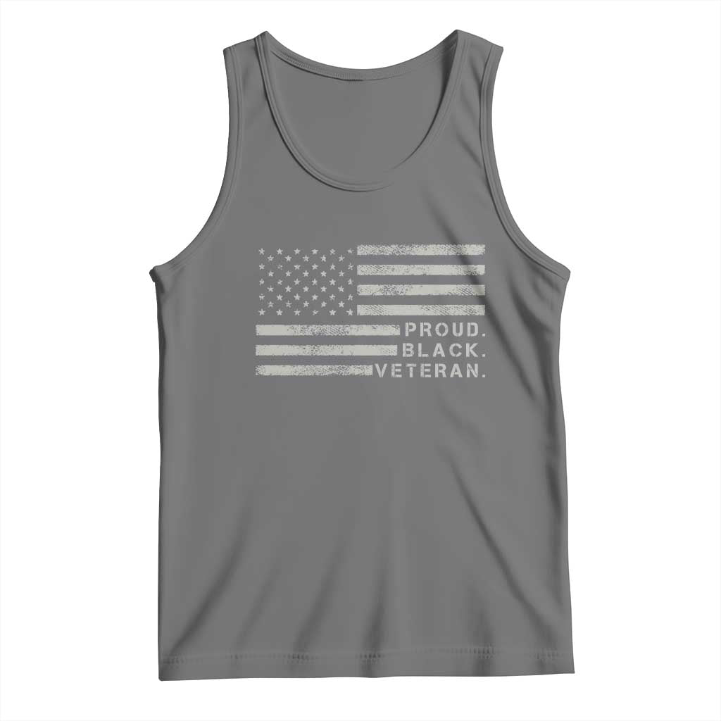 Proud Black Veteran Tank Top Veterans Day Proud Vintage American Flag Military