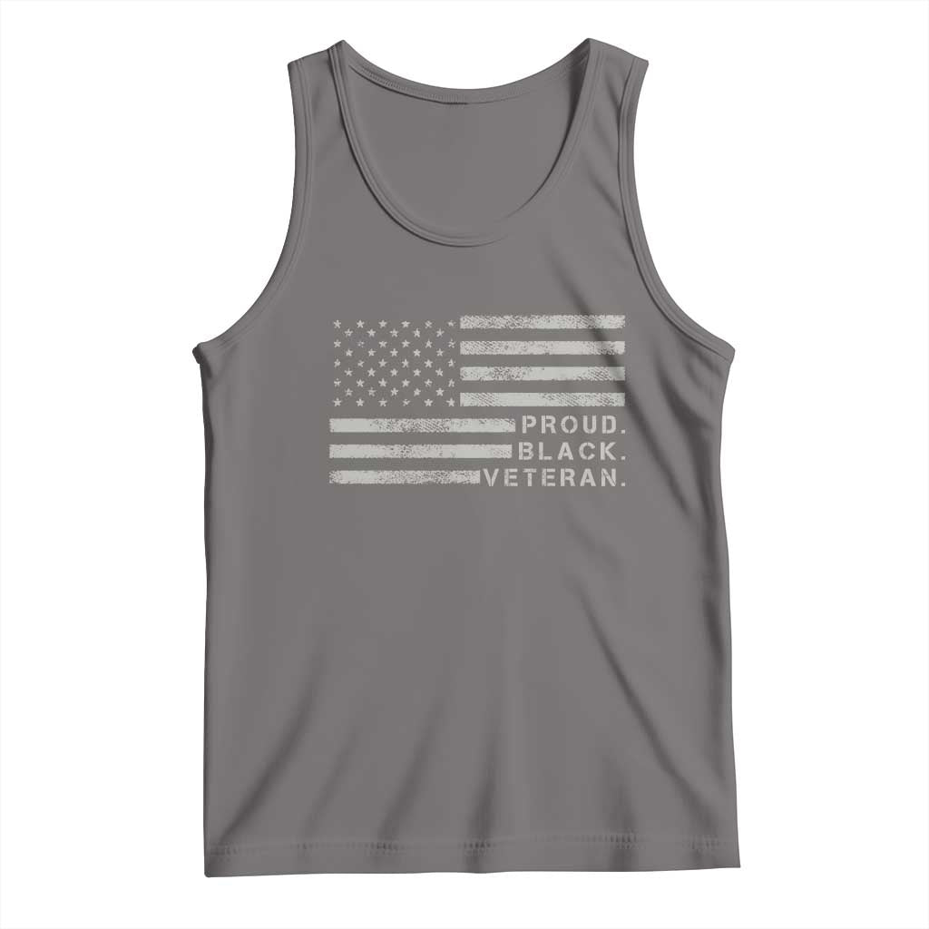 Proud Black Veteran Tank Top Veterans Day Proud Vintage American Flag Military