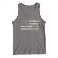 Proud Black Veteran Tank Top Veterans Day Proud Vintage American Flag Military