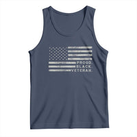 Proud Black Veteran Tank Top Veterans Day Proud Vintage American Flag Military