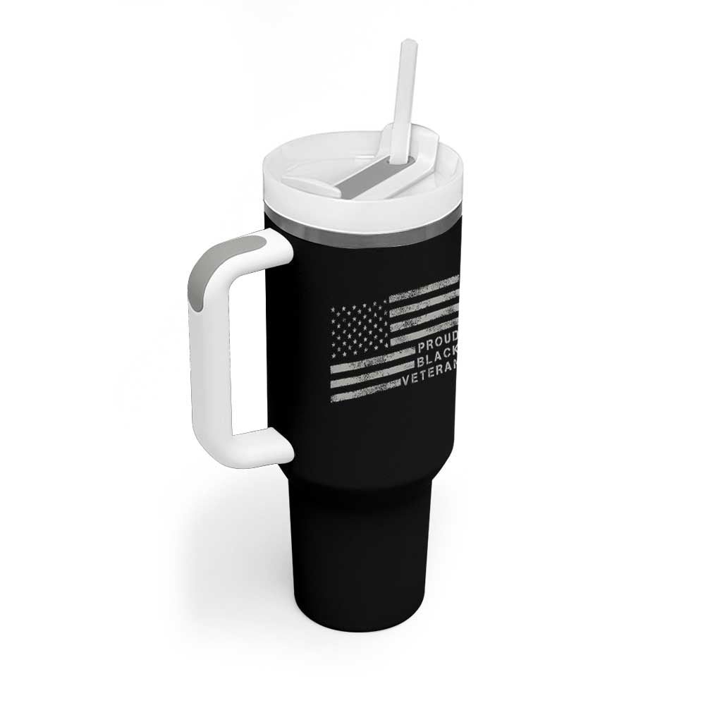 Proud Black Veteran Tumbler With Handle Veterans Day Proud Vintage American Flag Military