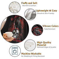 Radicalized By Basic Decency Throw Blanket Vintage Gothic Victorian Crow Skull - Wonder Print Shop