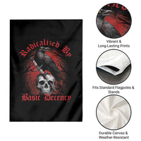 Radicalized By Basic Decency Garden Flag Vintage Gothic Victorian Crow Skull - Wonder Print Shop