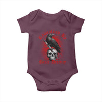 Radicalized By Basic Decency Baby Onesie Vintage Gothic Victorian Crow Skull - Wonder Print Shop