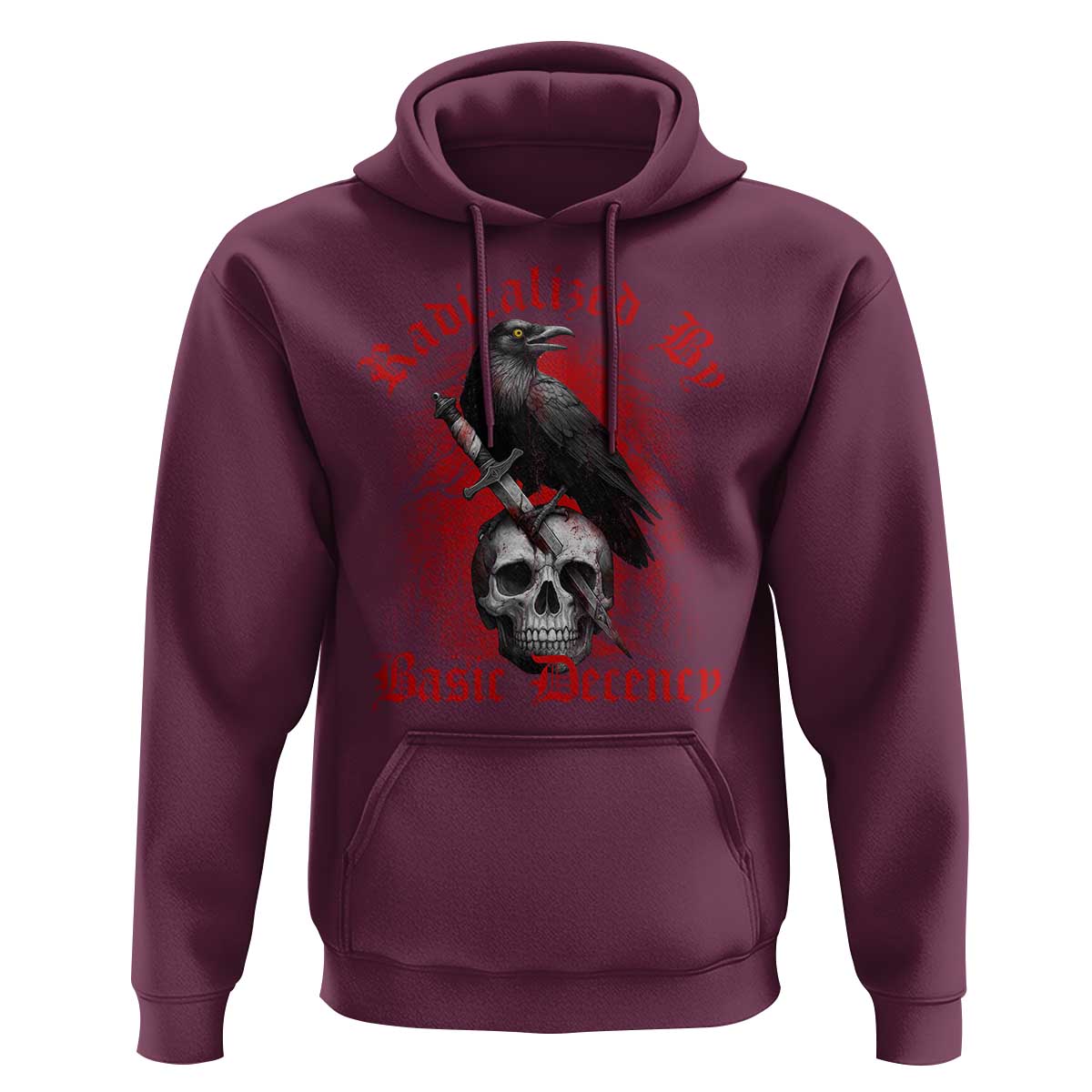 Radicalized By Basic Decency Hoodie Vintage Gothic Victorian Crow Skull - Wonder Print Shop