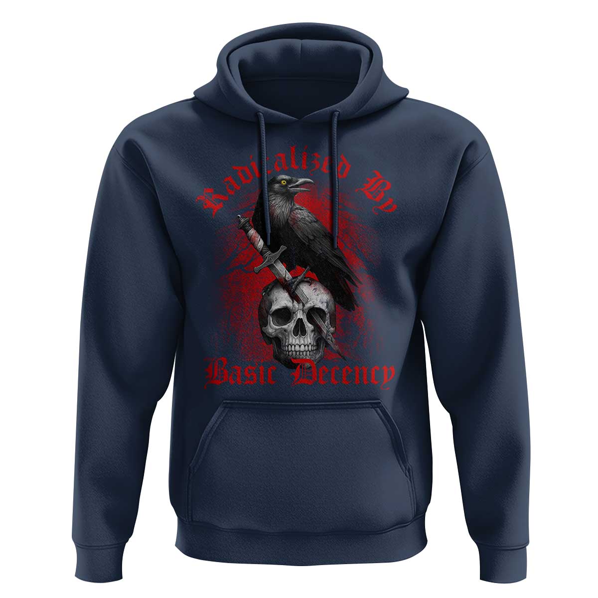 Radicalized By Basic Decency Hoodie Vintage Gothic Victorian Crow Skull - Wonder Print Shop