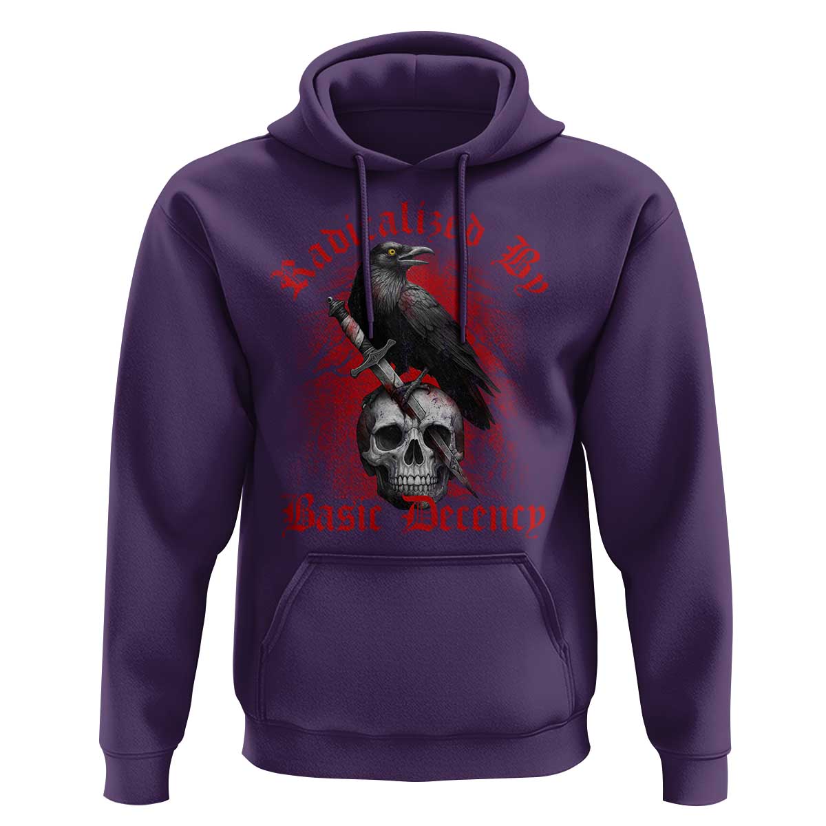 Radicalized By Basic Decency Hoodie Vintage Gothic Victorian Crow Skull - Wonder Print Shop