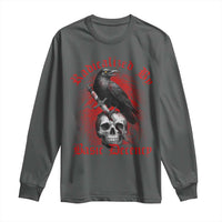 Radicalized By Basic Decency Long Sleeve Shirt Vintage Gothic Victorian Crow Skull - Wonder Print Shop