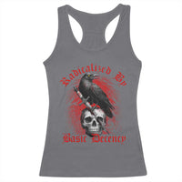 Radicalized By Basic Decency Racerback Tank Top Vintage Gothic Victorian Crow Skull - Wonder Print Shop