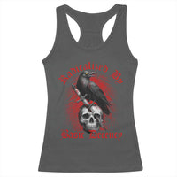 Radicalized By Basic Decency Racerback Tank Top Vintage Gothic Victorian Crow Skull - Wonder Print Shop