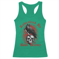 Radicalized By Basic Decency Racerback Tank Top Vintage Gothic Victorian Crow Skull - Wonder Print Shop