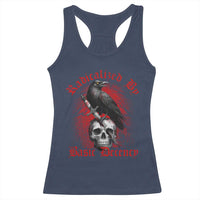 Radicalized By Basic Decency Racerback Tank Top Vintage Gothic Victorian Crow Skull - Wonder Print Shop